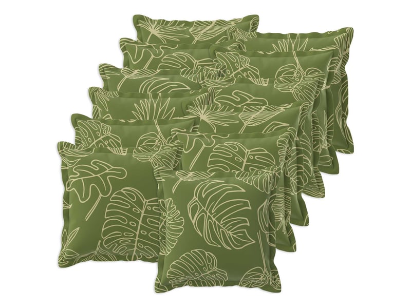  Lot de 12 housses de coussin houten modèle feuille 45 x 45 cm cf49013  - Conforama A