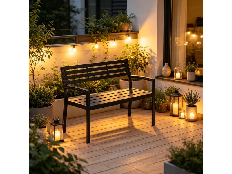  Banc de jardin extérieur avec dossier et accoudoirs 115 cm evryae  - Conforama C
