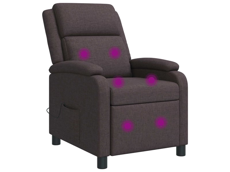  Vidaxl fauteuil de massage inclinable marron foncé tissu  - Conforama A
