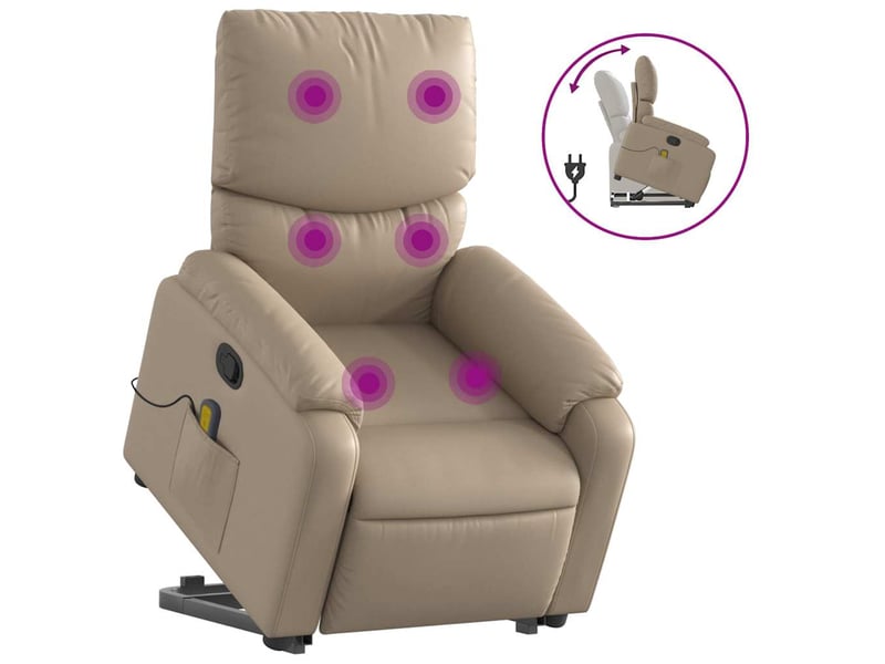  Fauteuil inclinable de massage cappuccino similicuir shl46605  - Conforama A