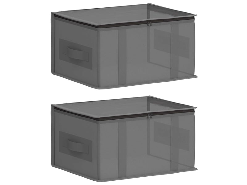 Boîte de rangement avec fenêtre transparente 2 pcs tissu intissé shl40717 - Conforama A