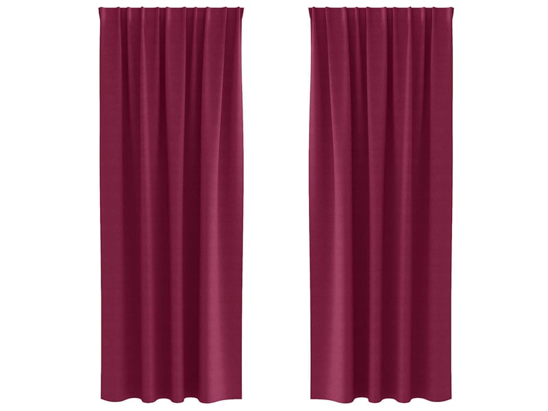  Lot de 2 rideaux occultants, rideaux black-out avec anneaux bordeaux 260 x 140 cm cf44617  - Conforama A