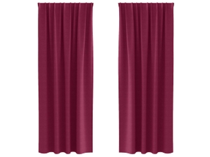 Lot de 2 rideaux occultants, rideaux black-out avec anneaux bordeaux 260 x 140 cm cf44617