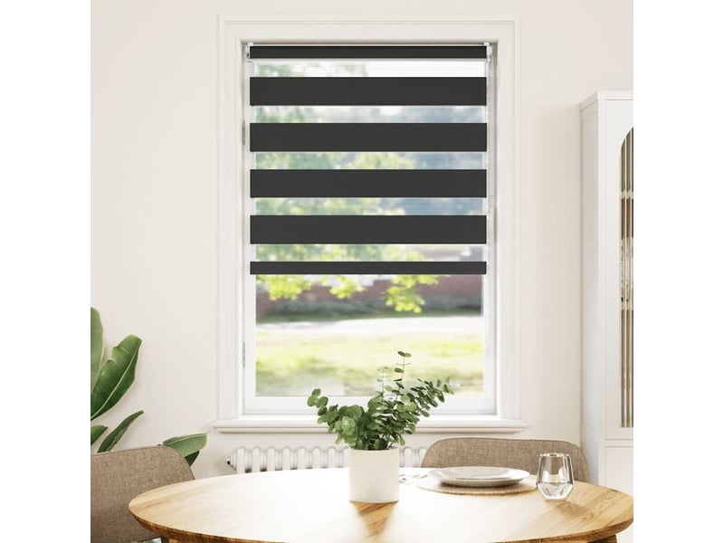  Store vénitien zébré, store de fenêtre 70,9 x 120 cm, largeur du tissu 66,7 cm, noir cf48235  - Conforama B