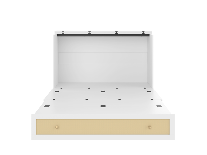  Lit armoire 140x200 cm avec usb et prise, transformable, mdf, blanc sans matelas  - Conforama A