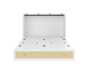 Lit armoire 140x200 cm avec usb et prise, transformable, mdf, blanc sans matelas