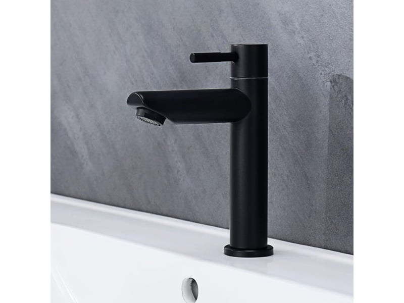  Robinet d'évier à eau froide (pour toilettes), acier inoxydable noir mat, tuyau d'alimentation en eau non inclus HRC0001864TBY - Conforama E