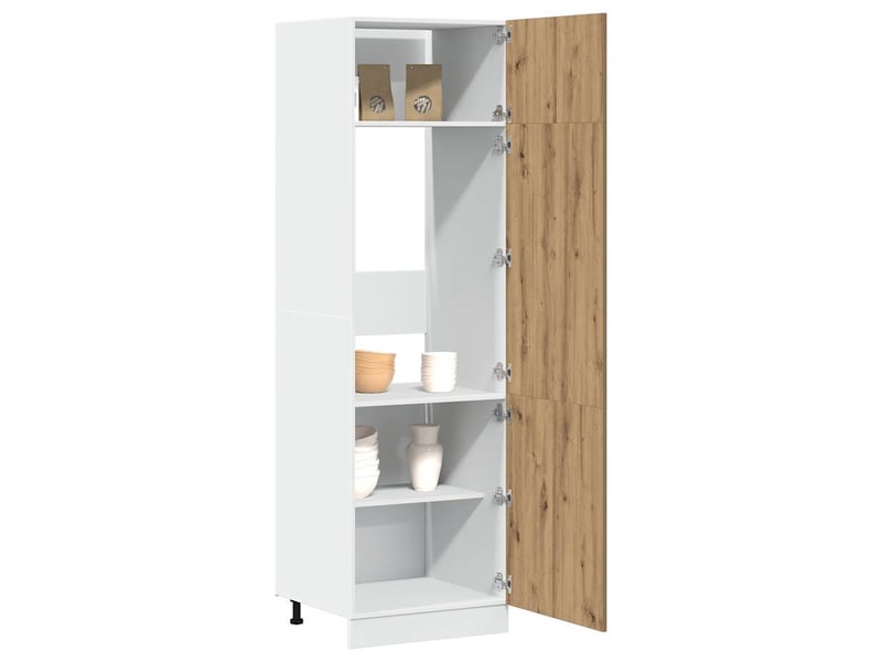 Armoire de cuisine, armoire réfrigérée chêne artisanal 60x57x207cm bois d'ingénierie - Conforama B