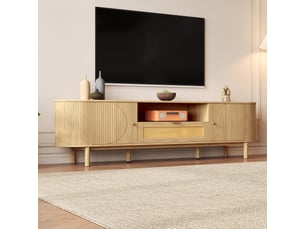 Meuble tv coloris bois clair 175 cm <strong></strong> <strong></strong>