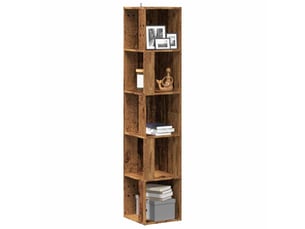 Étagère de rangement, corner cabinet 33 x 33 x 165 cm engineered wood bois ancien