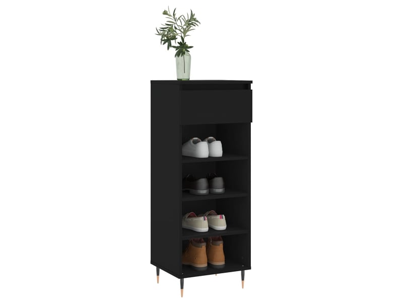  Meuble à chaussure, armoire à chaussures noir 40x36x105 cm bois d'ingénierie  - Conforama C