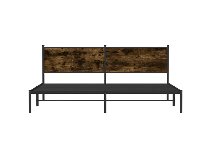  Lit double- lit adulte -  cadre de lit en métal sans matelas chêne fumé 200x200 cm  - Conforama D