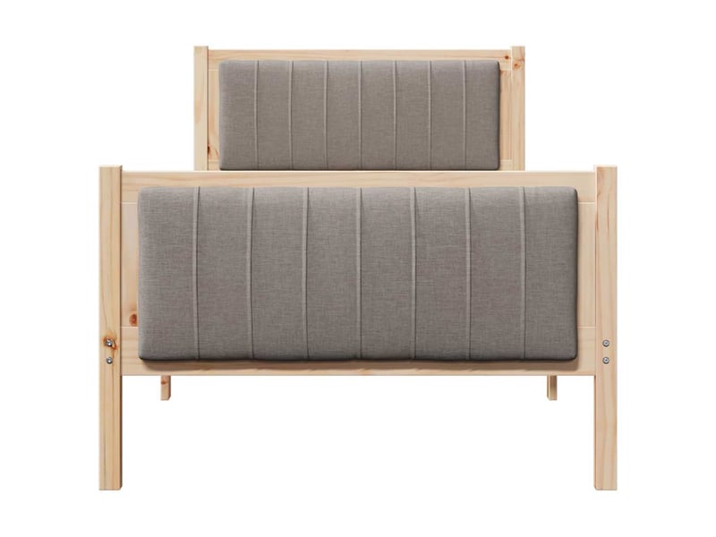 Lit simple- lit adulte - cadre de lit marron et taupe 90 x 190 cm bois massif en pin - Conforama D