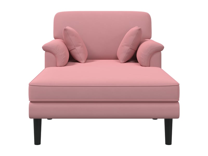  Chaise longue, chaise de salon rose velours cf28622  - Conforama C