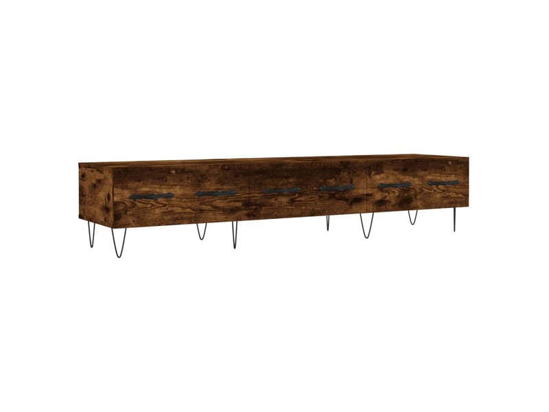 Meuble tv ; banc tv ; armoire tv chêne fumé 150x36x30 cm bois d'ingénierie  - Conforama B