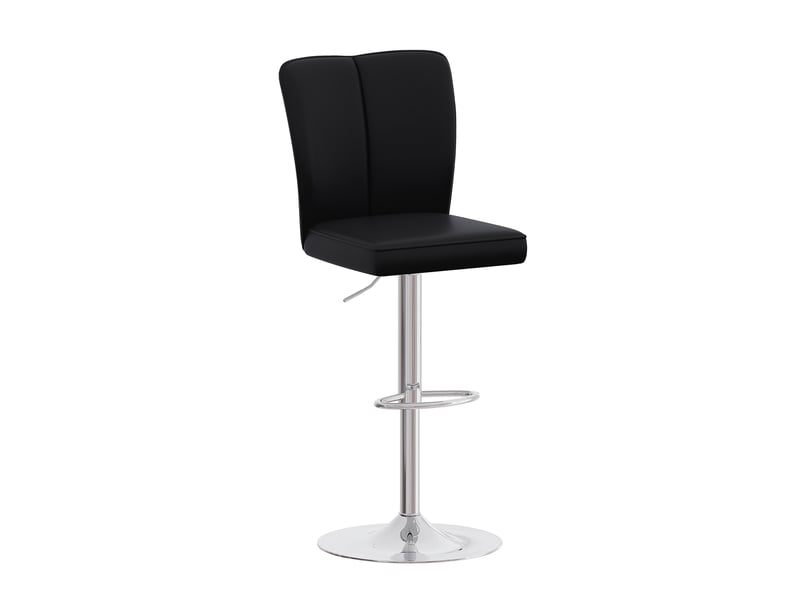 Lot de 2 - tabouret de bar réglable - 44 x 41 x 95,5-117,5 cm-noir et argent - en pu avec fonction pivotante à 360° et socle chromé  - Conforama A