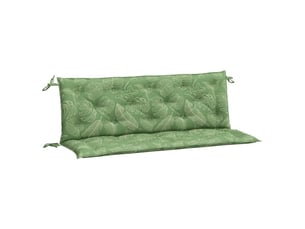 Lot de 2 coussins de banc de jardin, coussins d'assise motif de feuilles tissu cf58671