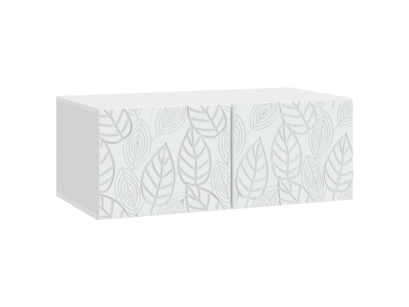  Meuble tv - banc tv - meuble de rangement mural 98 x 41 x 30 cm blanc bois d'ingénierie  - Conforama A