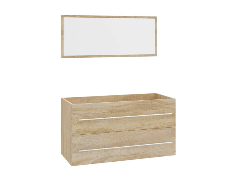 Ensemble de meubles de salle de bain 3 pcs chêne sonoma cf63733 - Conforama D