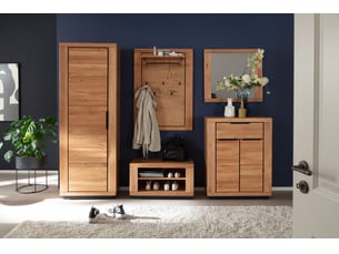 Armoire de rangement d'entrée 1 porte coloris chêne massif huilé - longueur 70 × hauteur 201 × profondeur 40 cm