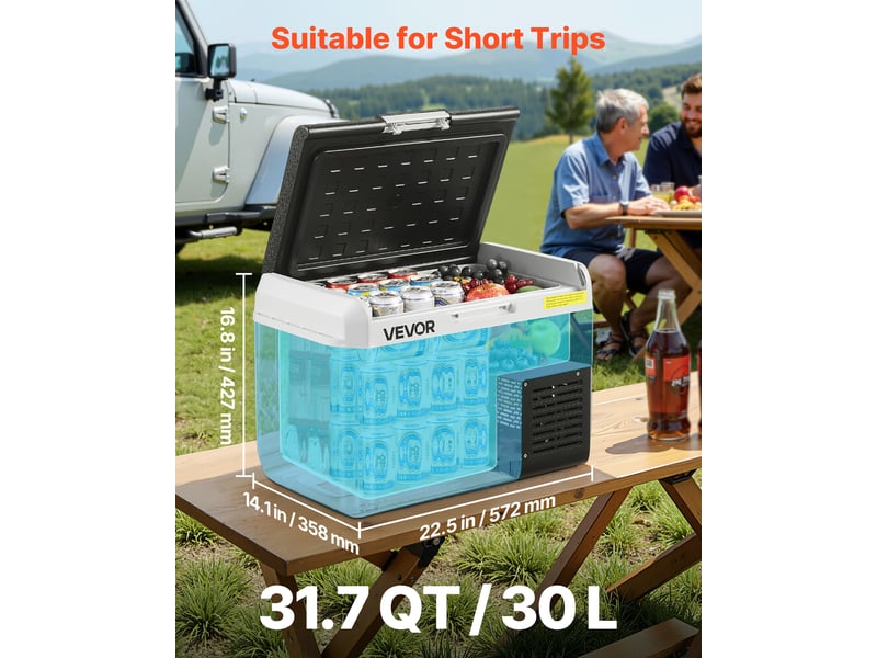 Vevor glacière électrique réfrigérateur portable 12 v voiture et maison 30 l - Conforama B