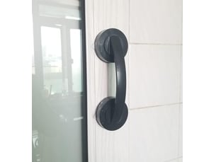Poignée à ventouse puissante, étagères pour tiroirs de réfrigérateur de salle de bain, poignées d'armoire avec ventouse (noire, grande)