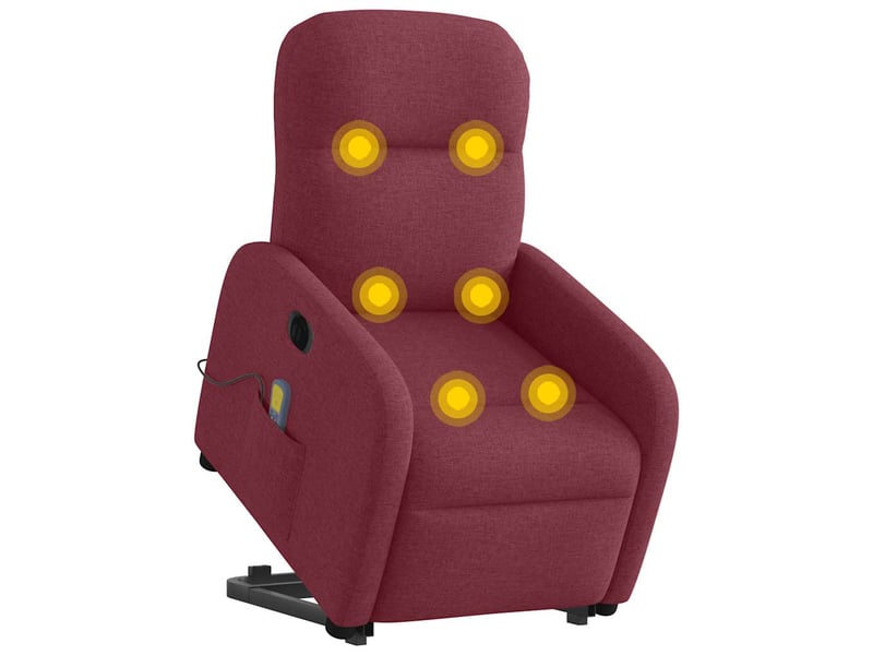  Fauteuil inclinable de massage électrique rouge bordeaux tissu  - Conforama C