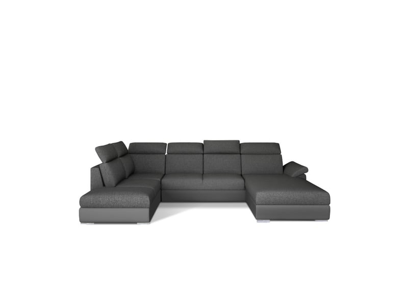 Canapé panoramique convertible majesta 5 places gris foncé – angle droit  - Conforama A