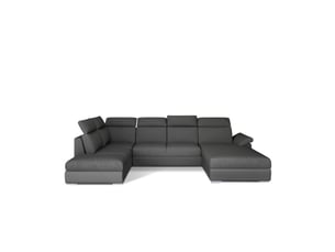 Canapé panoramique convertible majesta 5 places gris foncé – angle droit