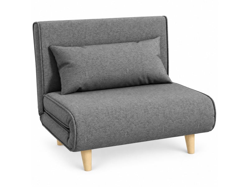  Canapé convertible, canapé-lit — dossier réglable, gris, 1 place, 95 x 95 x 80 cm  - Conforama A