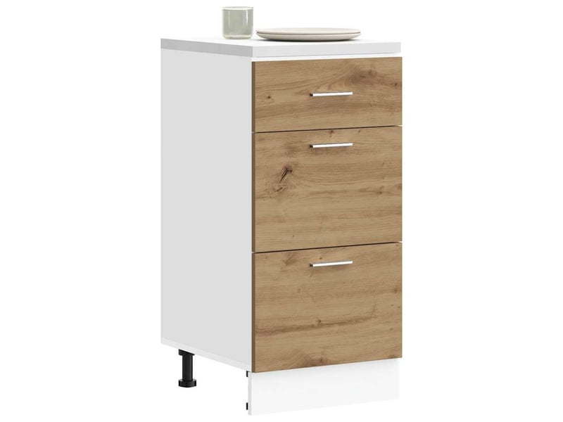  Meuble de rangement, meuble bas de cuisine chêne artisanal 40x46x81,5cm bois d'ingénierie  - Conforama B
