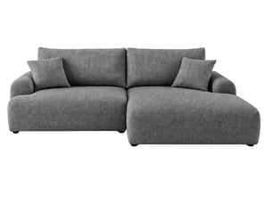 Canapé d'angle réversible convertible CASANOVA 3 places Tissu gris avec coffre de rangement