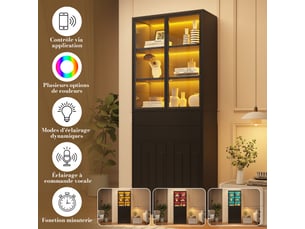 Buffet 8 porte(s) 4 tiroir(s) <strong></strong> <strong></strong> - 140 cm coloris noir