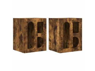 Table de chevet - cabinet de chevet - table de nuit elst 2 pc chêne fumé 40 x 35 x 50 cm