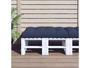 Coussin de palette, coussin de chaise, coussin de canapé bleu marine 120x80x12 cm tissu cf55310