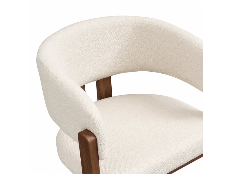 Chaise de salle à manger 60x51x80 cm - lot de 2 - bouclette - confort quotidien - design moderne - pour salle à manger - assise rembourrée - noyer CozyNest - Conforama E