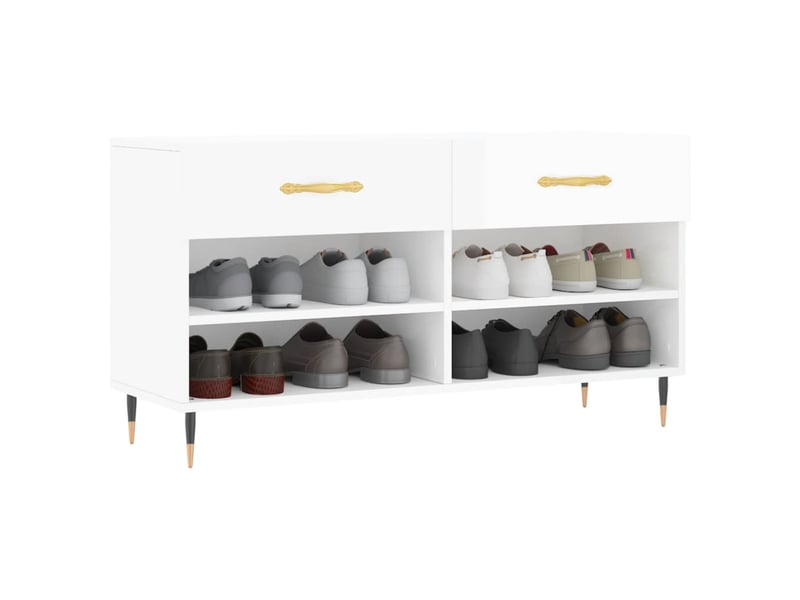  Banc à chaussures blanc brillant 102x35x55 cm bois d'ingénierie shl8267  - Conforama C