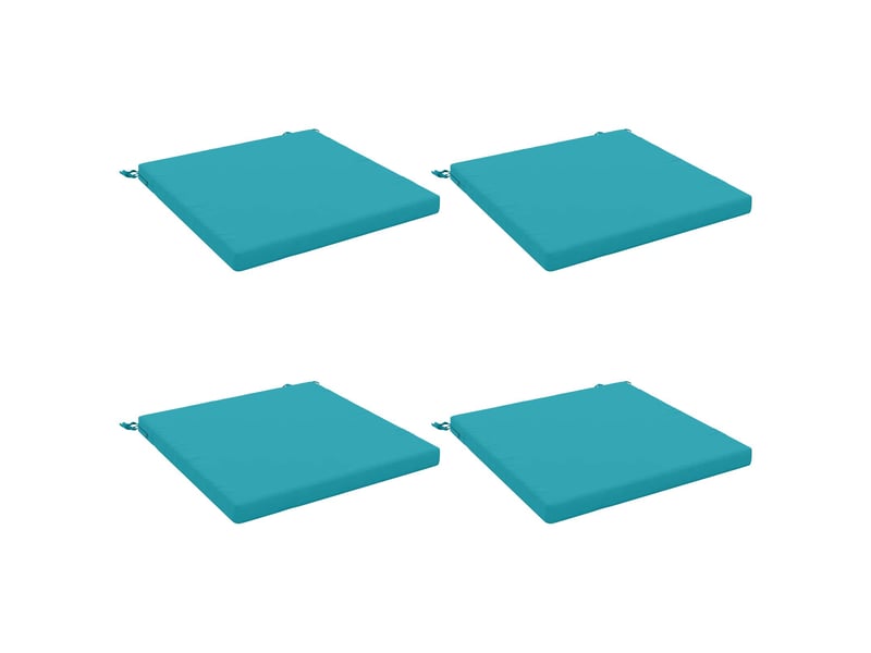 Lot de 4 coussins de siège, coussins d'assise soest 100 % polyester turquoise cf60587 - Conforama A
