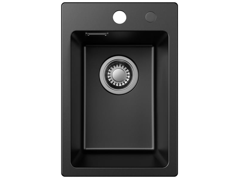  Cecipa max évier en granit 30x45cm - évier de cuisine noir - avec trou de robinet - crépine et siphon inclus  - Conforama A