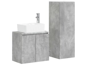 Ensemble de mobilier de salle de bain 2 pcs gris béton shl1000