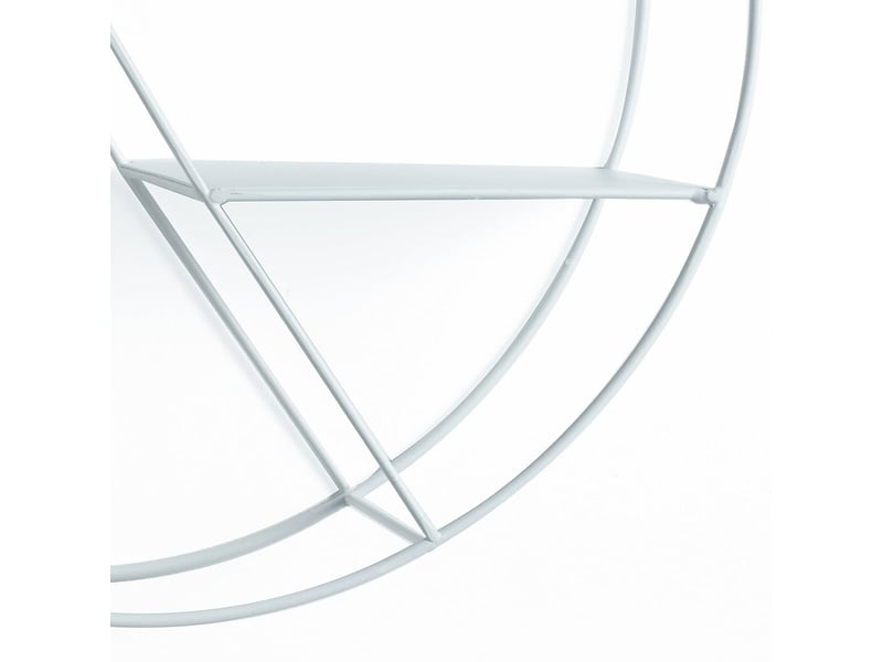 Étagère murale ronde en métal blanc flake  - Conforama D