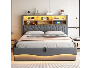 Lit coffre 180x200 cm SOGEU coloris gris