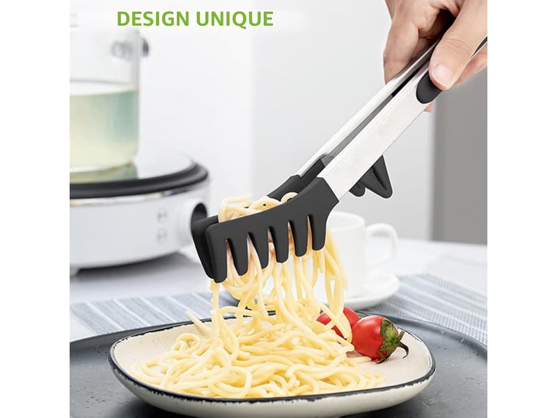  Pince cuisine inox, lot de 3 pince alimentaire avec embouts en silicone résistantes à la chaleur et poignée antidérapante pour salade, barbecue CSTY-0010098TY - Conforama E