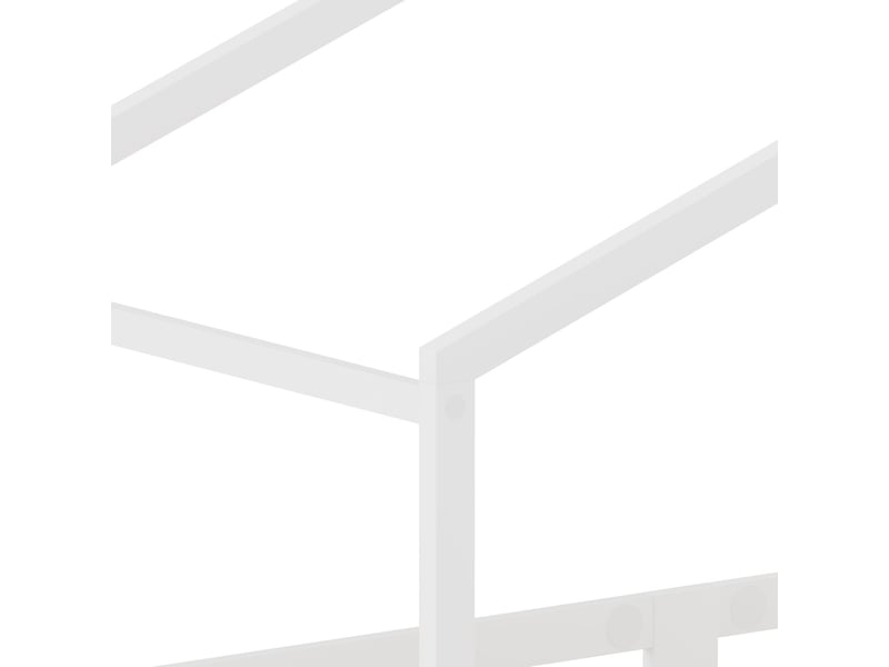  Lit fille 90 x 200 cm lit simple structure forme maison design toit maison bois massif de pin protection antichute sur trois côtés finition blanche couchage filles et garçons  - Conforama D
