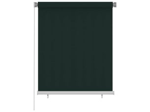 Store enrouleur, store roulant d'extérieur 125 (l) x 140 (h) cm vert foncé hdpe cf47311