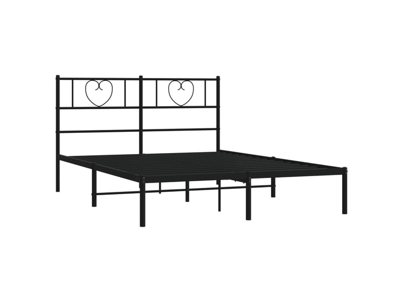  Lit double- lit adulte -  cadre de lit métal sans matelas avec tête de lit noir 120x190cm  - Conforama C