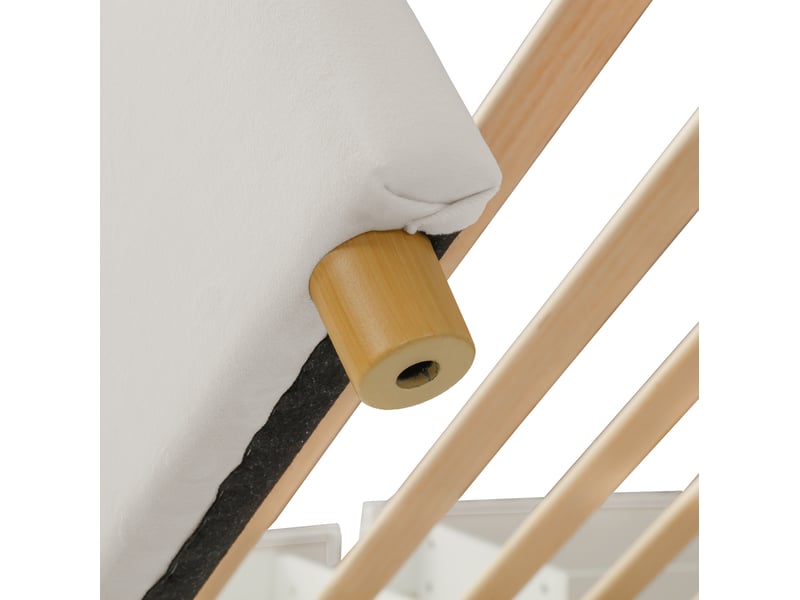  Lit cabane enfant 90x200 cm avec 4 tiroirs en velours beige, sans matelas  - Conforama D