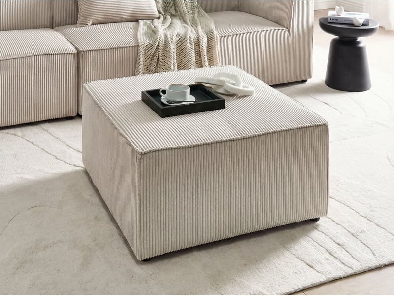  Ottoman lemvig velours côtelé beige  - Conforama B