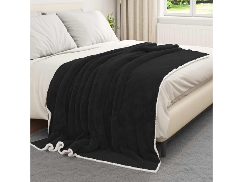  Plaid canapé noir 150x200 cm 1.64 kg polaire  - Conforama C