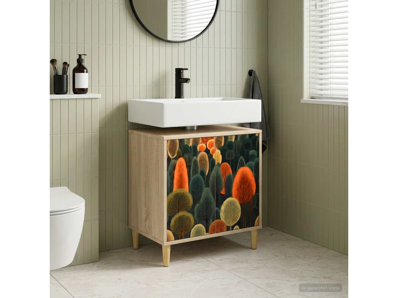  Armoire de salle de bain, meuble de rangement zaandam sonoma 60x40x60 cm  - Conforama B